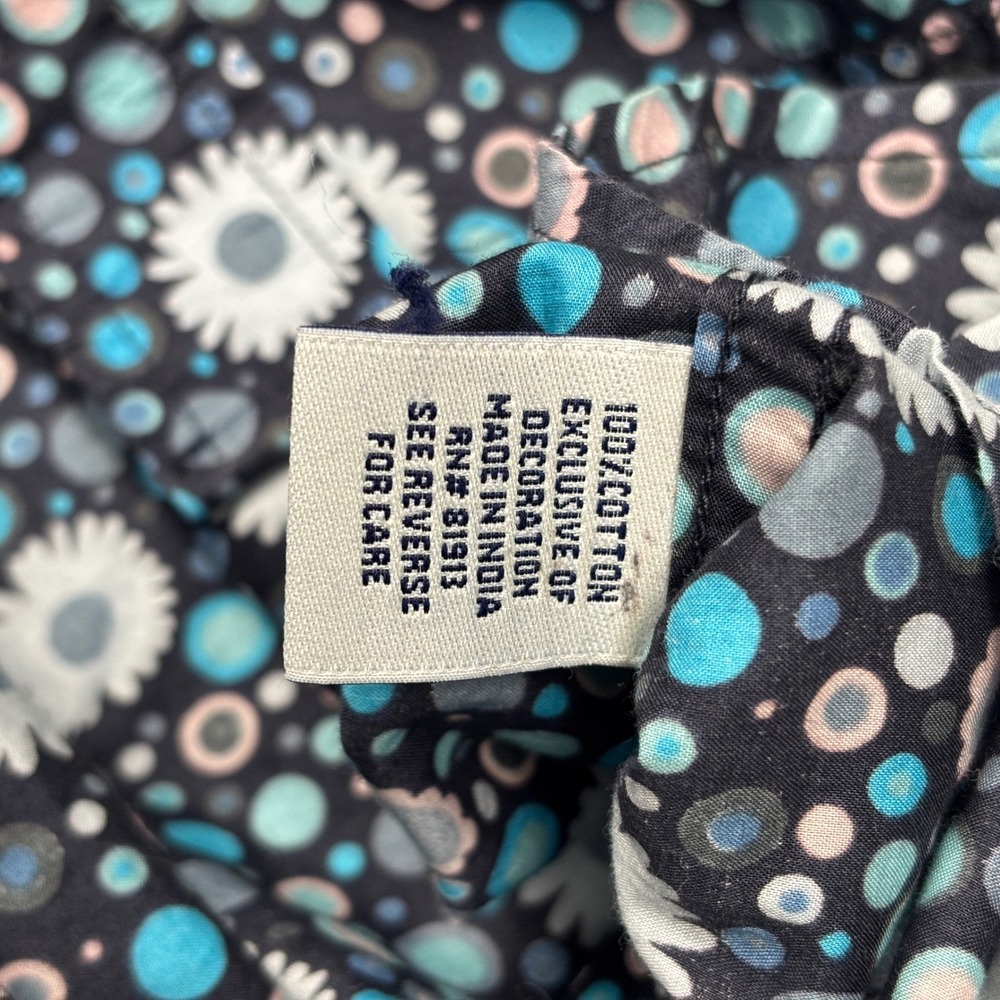 Robert Graham Shirt Mens Large Floral Dot Print Blue Button Down Flip Cuff - Picture 8 of 10